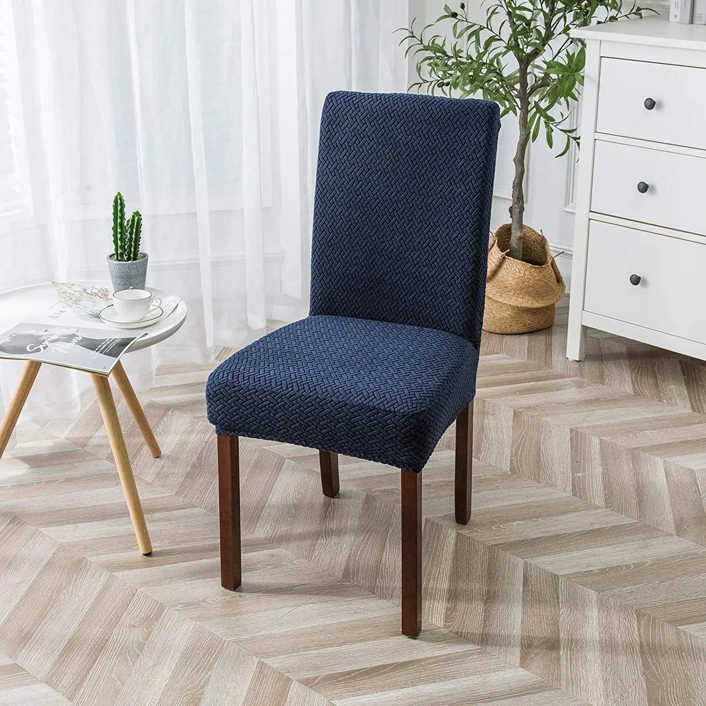 Long Plaid Jacquard Club Chair Cover Trekk&Cover