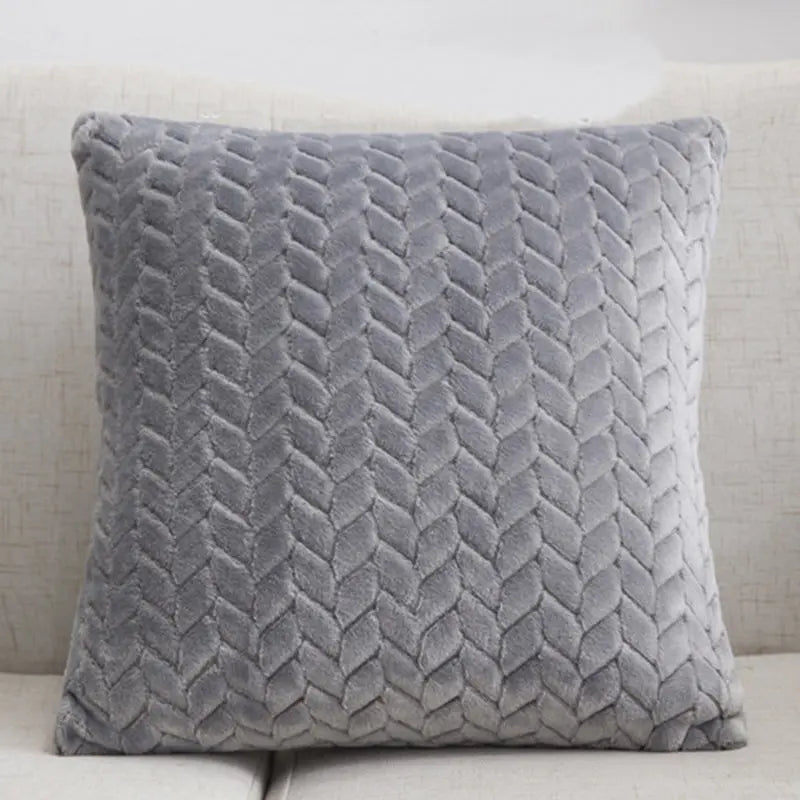 Flannel Solid Color Throw Pillow Cover Trekk&Cover