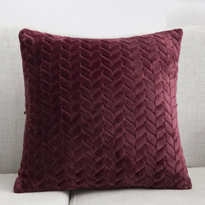 Flannel Solid Color Throw Pillow Cover Trekk&Cover