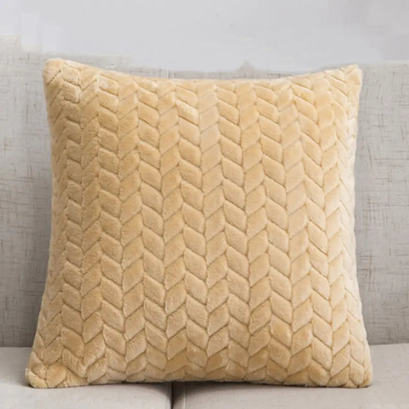 Flannel Solid Color Throw Pillow Cover Trekk&Cover