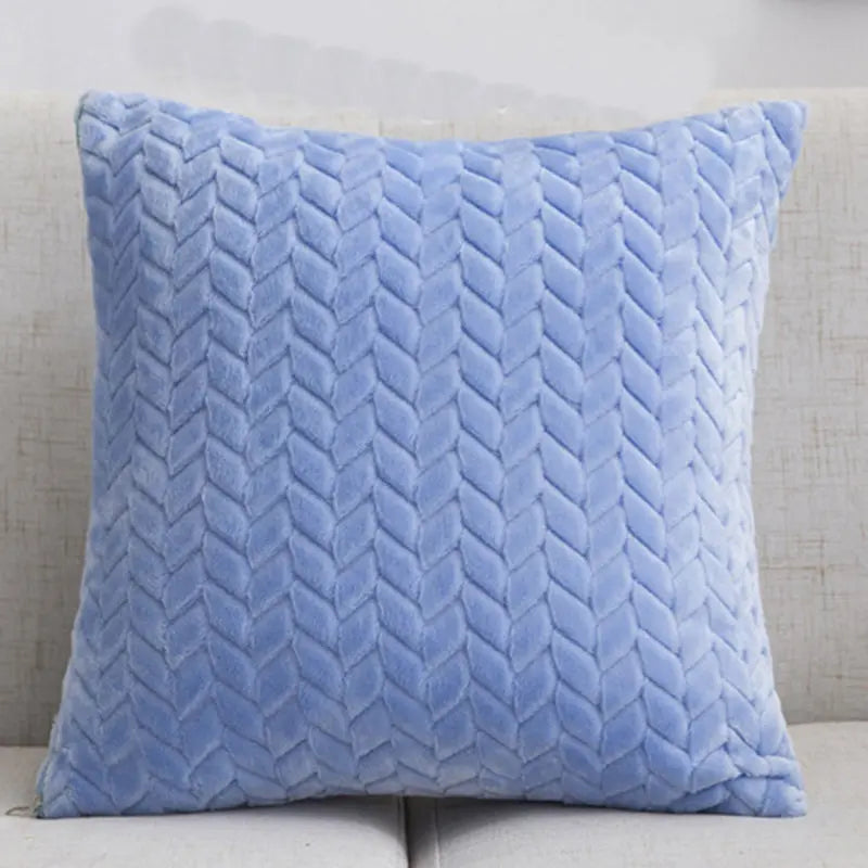 Flannel Solid Color Throw Pillow Cover Trekk&Cover