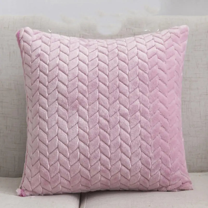 Flannel Solid Color Throw Pillow Cover Trekk&Cover