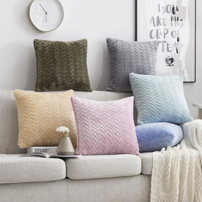 Flannel Solid Color Throw Pillow Cover Trekk&Cover