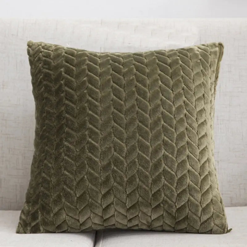 Flannel Solid Color Throw Pillow Cover Trekk&Cover