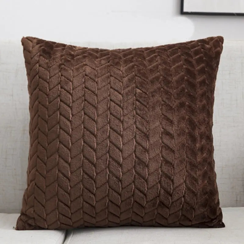 Flannel Solid Color Throw Pillow Cover Trekk&Cover