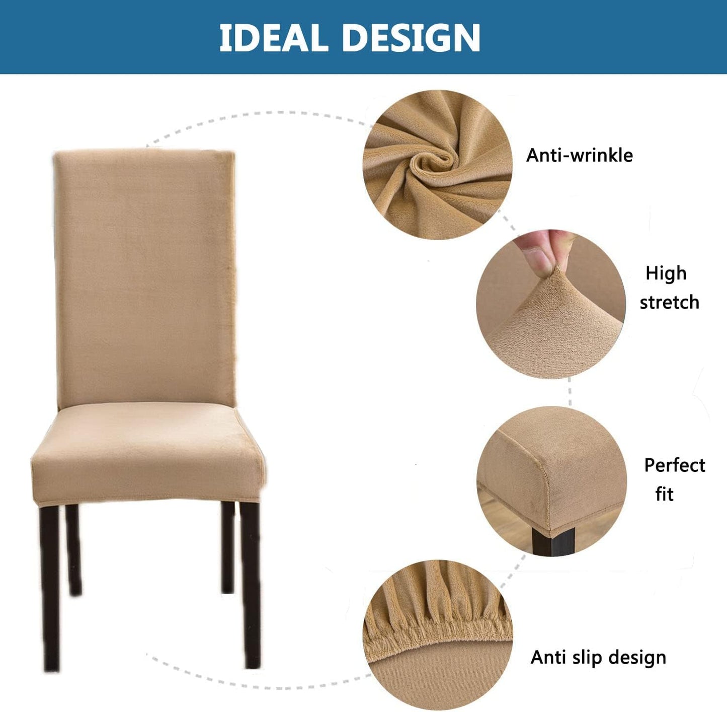 Fjorgyn - Soft Elastic Velvet Chair Cover