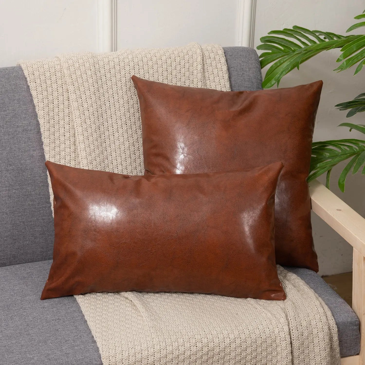 Leather Cushion Pillow Cover Trekk&Cover
