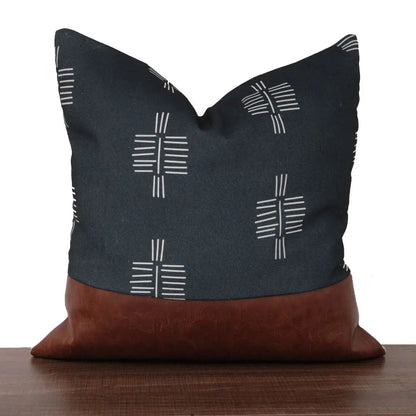 PU Leather Geometric Stitching Pillow Cover Trekk&Cover