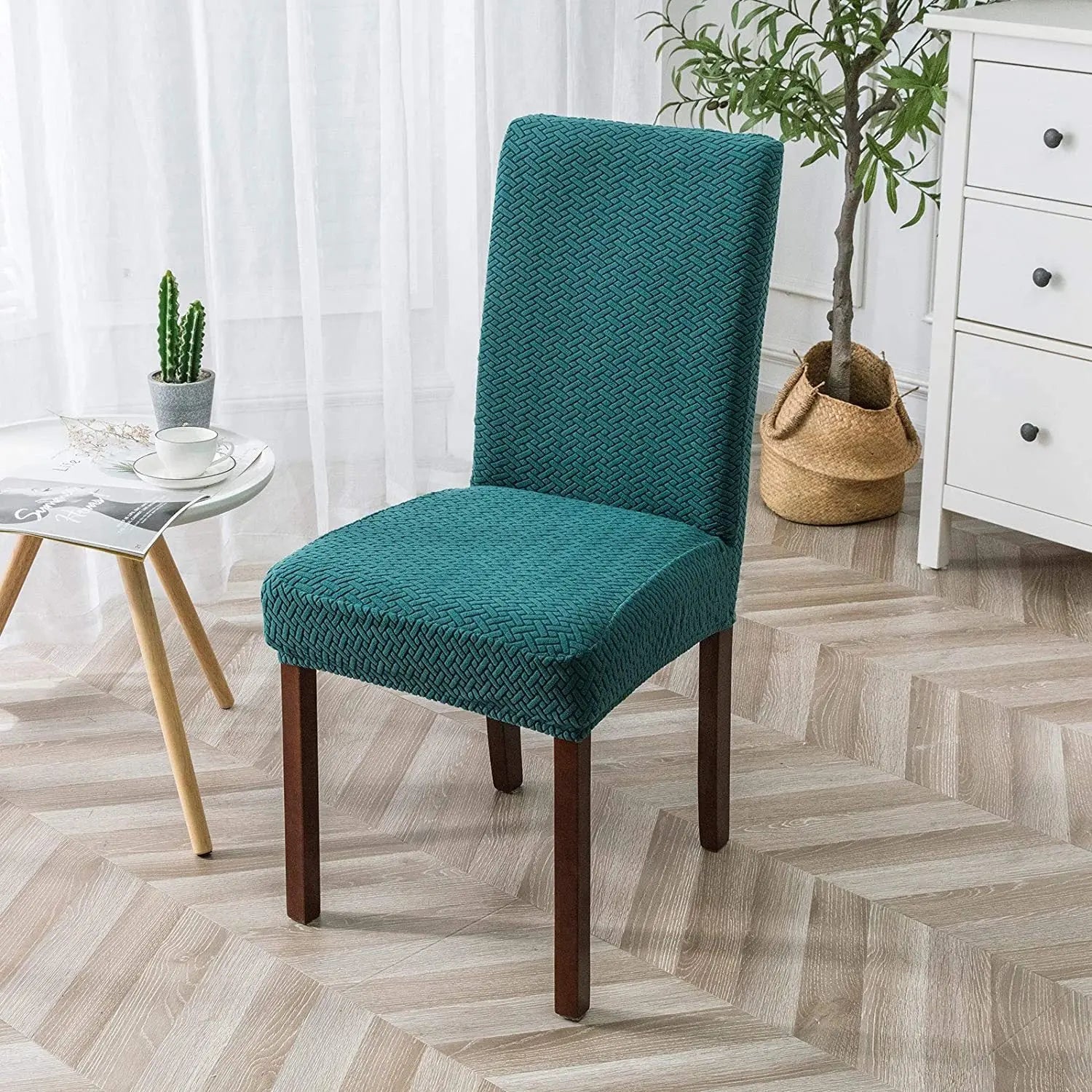 Long Plaid Jacquard Club Chair Cover Trekk&Cover